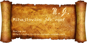 Mihajlovics József névjegykártya